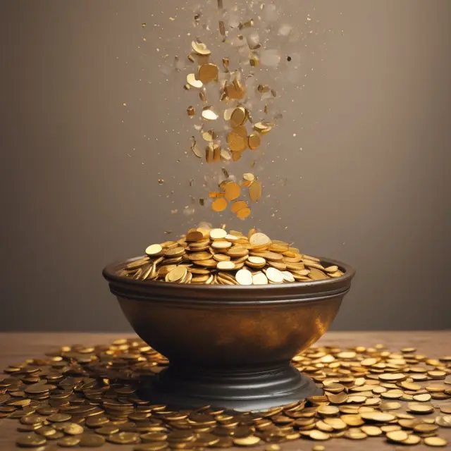 Golden perpetuity fountain pouring continuous income into an infinite bowl