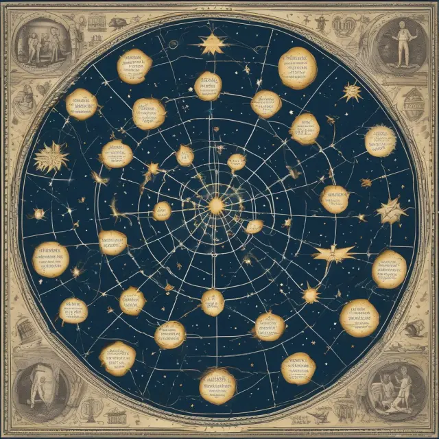 Twelve stars symbolizing the twelve essential areas of personal financial planning (PFP) in a celestial constellation