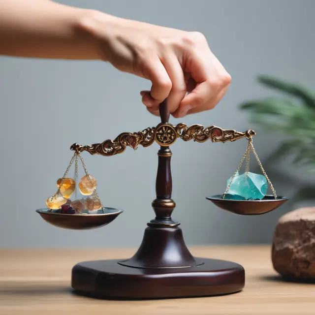 A business owner offering a large, valuable gemstone on a scale to symbolize the commitment and personal responsibility in providing a personal guarantee