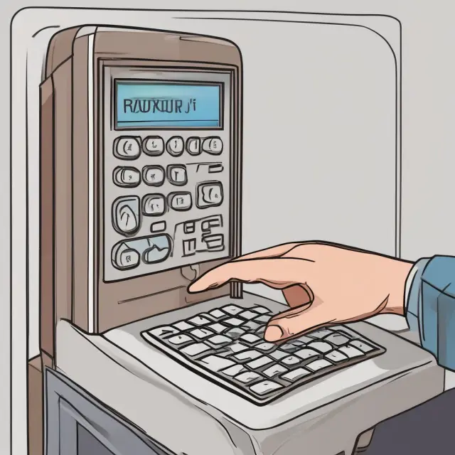 Person inputting a PIN at a point of sale terminal in a digital representation of a secure financial transaction