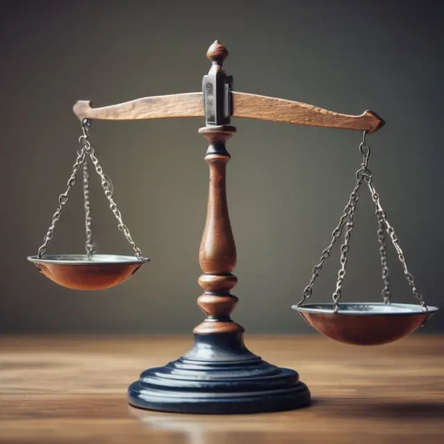 Two sets of scales balanced with various insurance policies: one for a home, tree, and car (personal lines), the other for a building, car with logo, and briefcase (commercial lines)