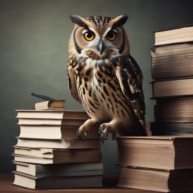 An owl holding financial documents represents the knowledgeable handling of personal finance by institutional investors.