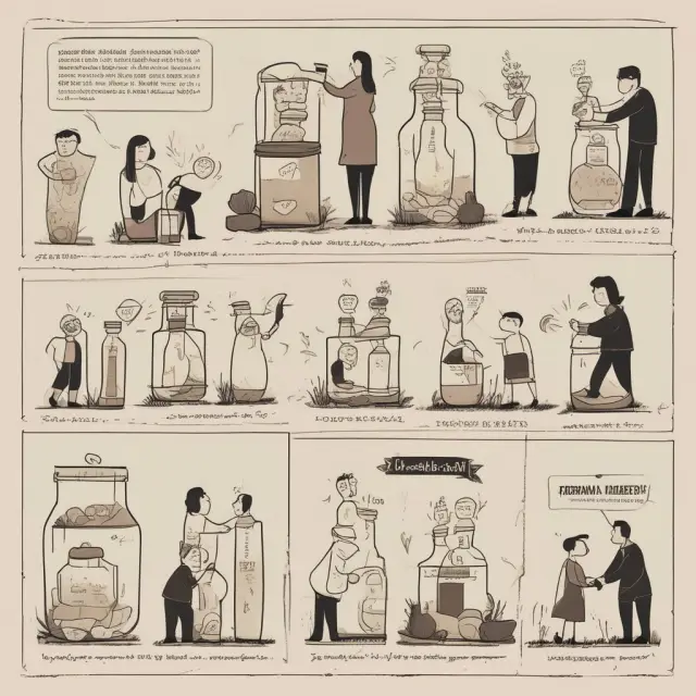An expanding jar representing personal income, filled by a stream of people during economic expansions, with occasional dips during recessions.