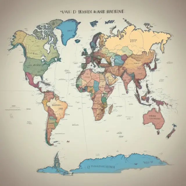 A world map illustrating the flow of personal income as rivers through different countries, highlighting economic growth and investment opportunities