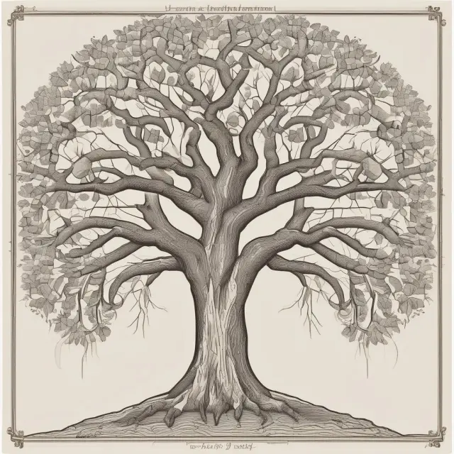 A family tree with branches intertwining, representing the concept of 