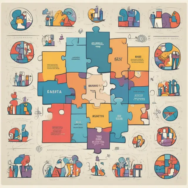 PEST Analysis Puzzle: Political, Economic, Social, and Technological elements combining to create a comprehensive business landscape