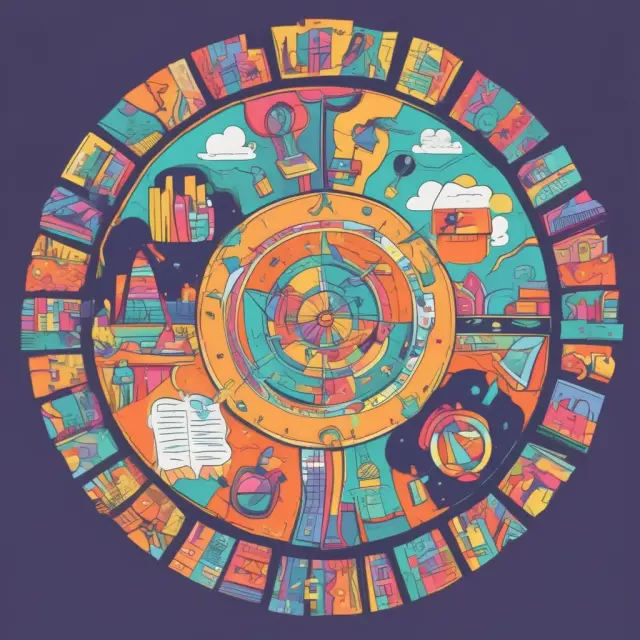A colorful kaleidoscope symbolizes the complex and ever-changing PEST analysis. Each turn reveals a new perspective on political, economic, social, and technological factors.