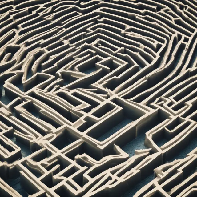An intricate maze symbolizing the complexities of Passive Foreign Investment Companies (PFICs), emphasizing potential tax pitfalls for non-compliant U.S. investors.