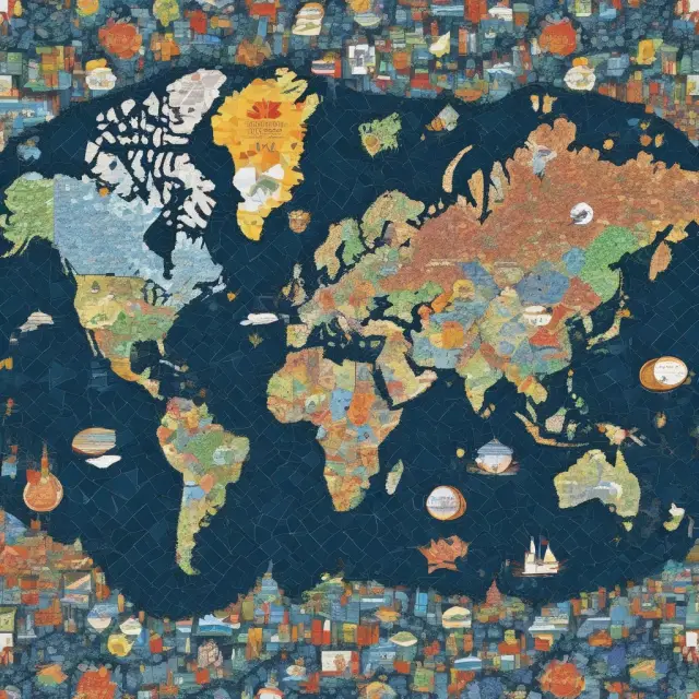 Mosaic image of domestic mutual funds and ETFs representing various countries on a world map, avoiding Passive Foreign Investment Company (PFIC) complications