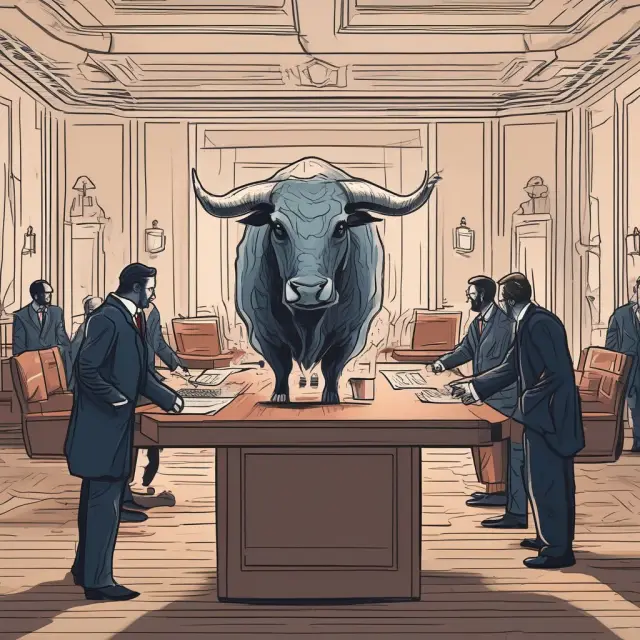 A phantom bull emerges from a shareholders