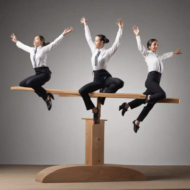 Three compensation types - Phantom Stock, Employee Stock Options, and SARs - depicted as dancers balancing on a scale, highlighting their differences in structure and flexibility