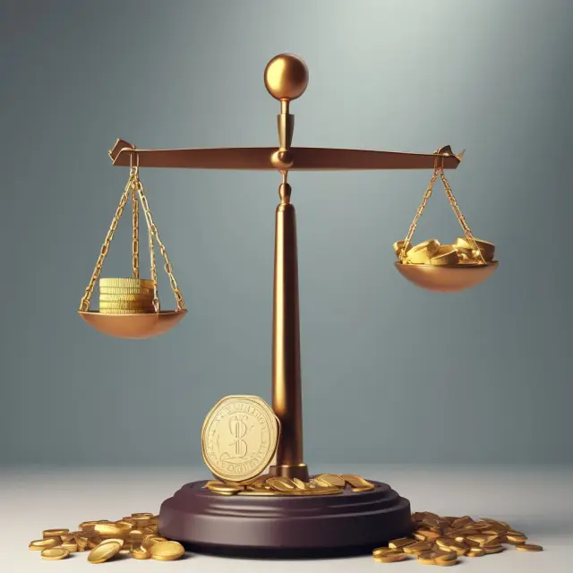 Gold coins balancing a scale, tipping towards Earth signifying Pigovian taxes addressing negative externalities