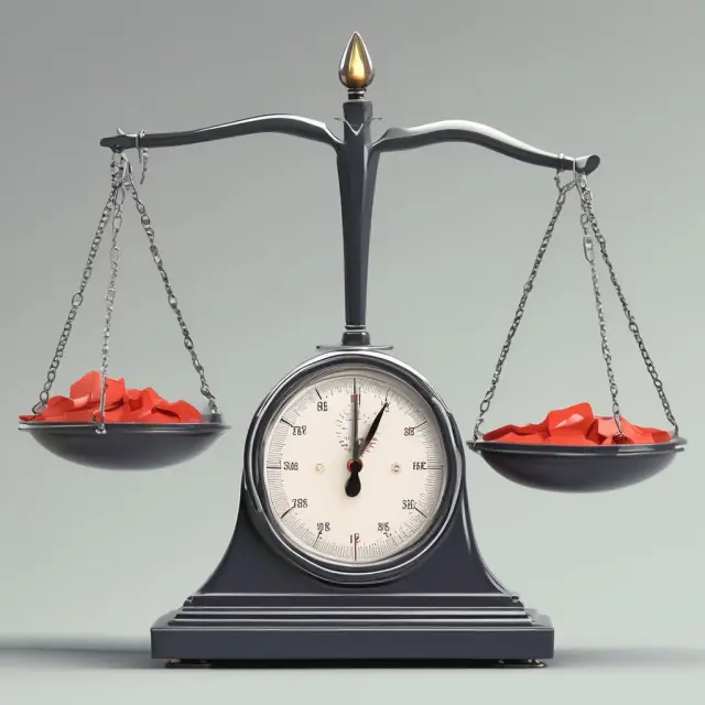 Image of a weighing scale imbalanced due to incorrect Pigovian tax calculation, with keywords: Pigovian tax, challenge, calculation, scales