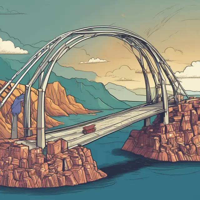 An image of a beautiful wooden bridge connecting the PIIGS countries (Portugal, Italy, Ireland, Greece, and Spain) to the Eurozone. The bridge symbolizes unity in the face of economic disparities.