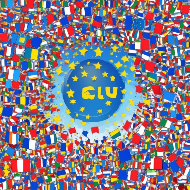 European Union symbol with interconnected pieces representing each country, some cracking while others bond together, illustrating the challenges and unity amidst the PIIGS crisis