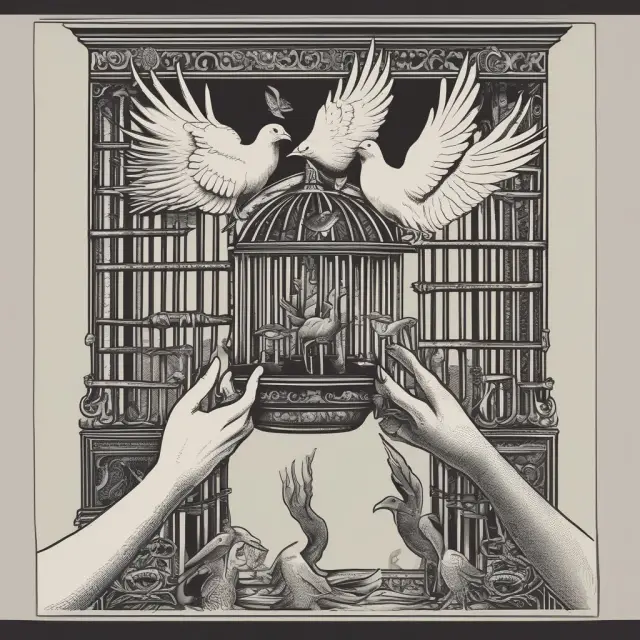A hand with a traditional PIPE cage releases a dove, while the other holds a structured PIPE cage. The doves represent capital infusions into public companies.
