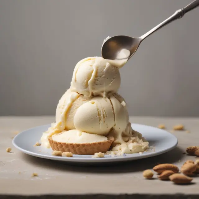 A timeless plain vanilla ice cream scoop on a plate with ripples representing market trends shaping the future of institutional finance