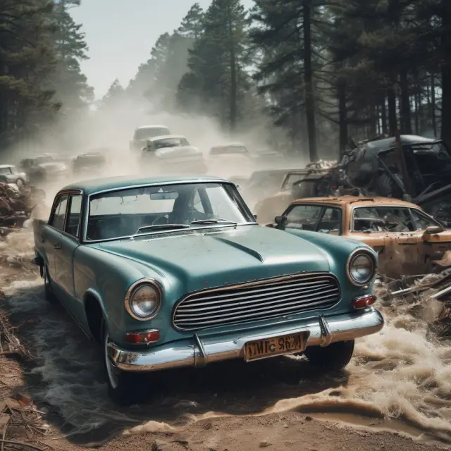 Manufacturers introducing new cars as old ones become obsolete, represented by waves.
