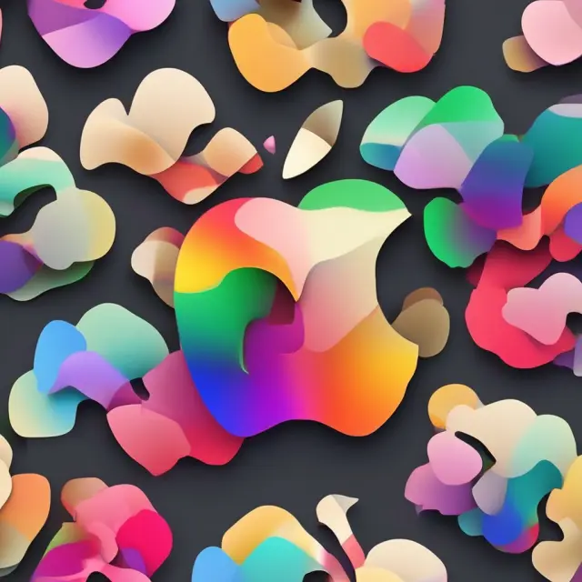 An Apple logo transforming into a pile of aging iPhones symbolizes the company