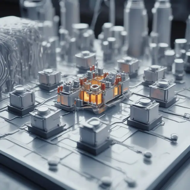 Platinum merging with silicon to create a semiconductor, representing platinum