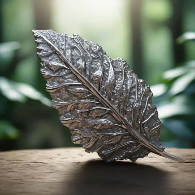 Precious platinum nugget resting atop a leafy branch - representing its rarity and importance