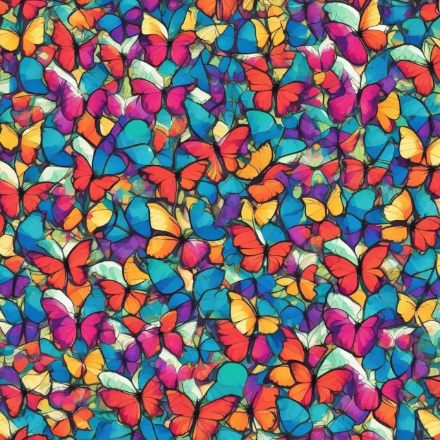 Rainbow-hued butterflies representing diverse shareholders in a UK PLC scenario, illustrating the public nature of trading