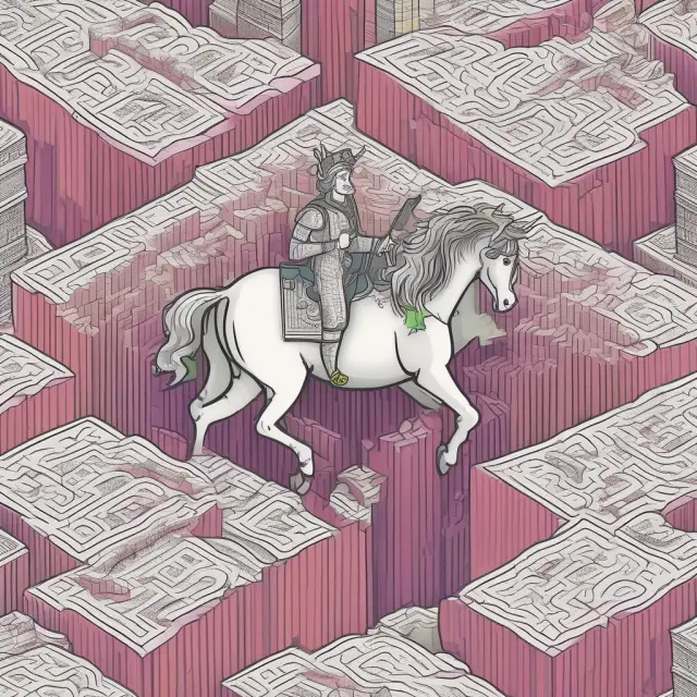 A unicorn struggles against towering regulatory figures amidst labyrinthine paperwork, representing the complexities of establishing a PLC.