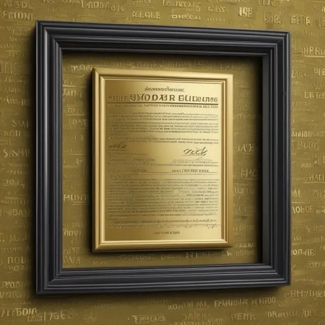 A golden mortgage deed adorns a stock market ticker in this metaphorical image, representing the concept of pledging assets as collateral for loans.