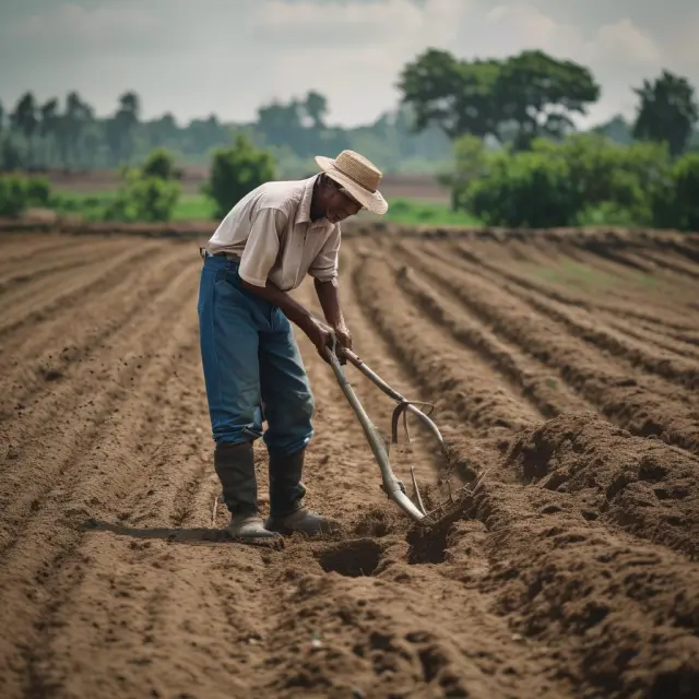 Farmer symbolically plows back 85.34% of his earnings, illustrating high plowback ratio for a company
