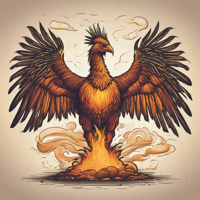 Phoenix rising with a golden egg representing earnings and new business growth.