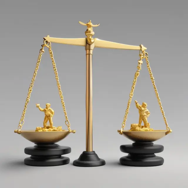 Golden scales with Plunge Protection Team (PPT) figure on one side, and a bear figure symbolizing free market principles
