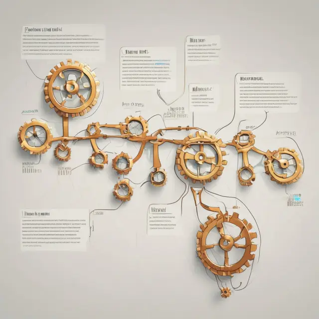 A timeline scroll illustrating the relationships between PMI data, Gross Domestic Product (GDP), industrial production, and employment trends over time