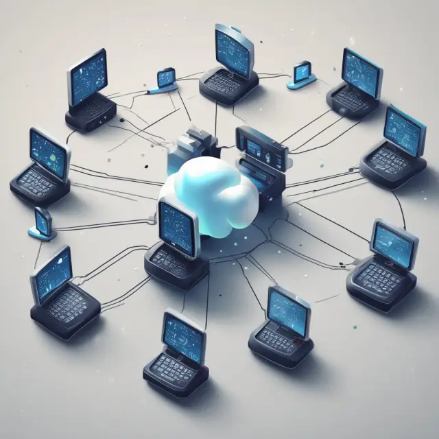 Cloud-based POS systems with terminals connected to a central server, showcasing easy data access and analysis