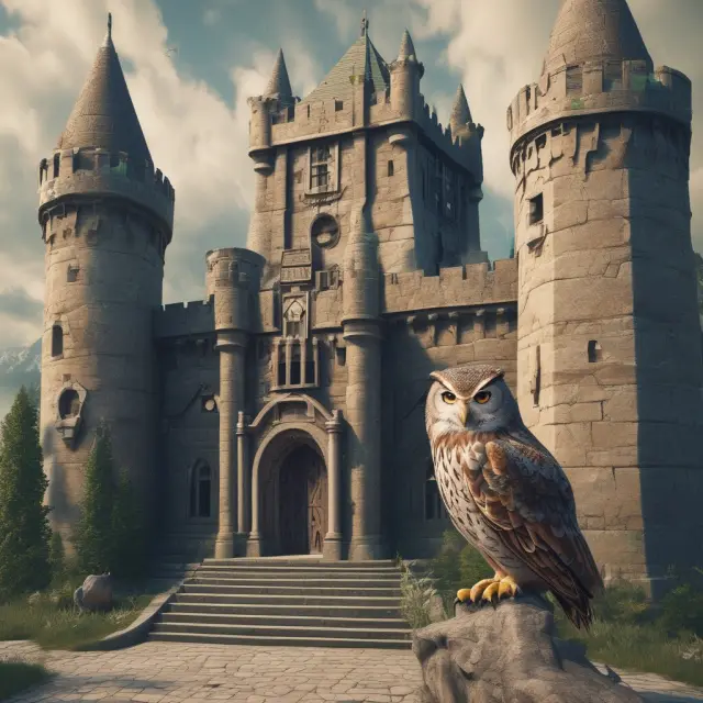 An encrypted fortress with an owl on top symbolizes the importance of data encryption and cybersecurity in securing POS systems.