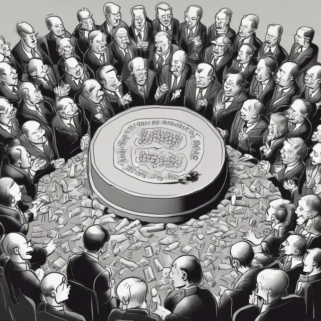 An image featuring a group of determined shareholders surrounding a shield labeled 