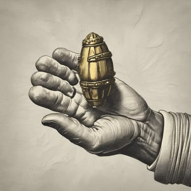 A hand representing past board members holding onto a golden pill (dead-hand poison pill), restricting future boards