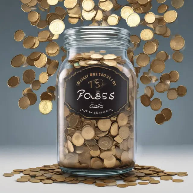 An image of a jar filled with coins, each labeled with a Poisson distribution parameter representing financial use cases like trades, errors, and claims.