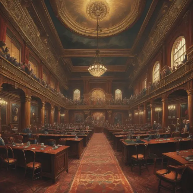 A room with various PAC logos, symbolizing their distinct roles and contributions to political campaigns