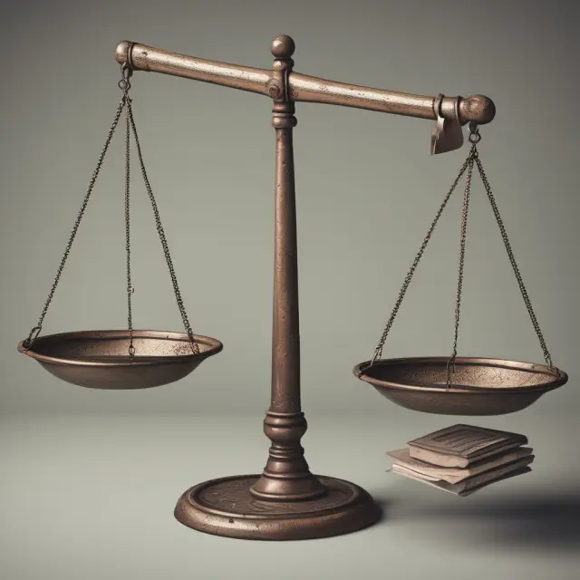An institution weighs potential PAC investment benefits against risks on a set of scales
