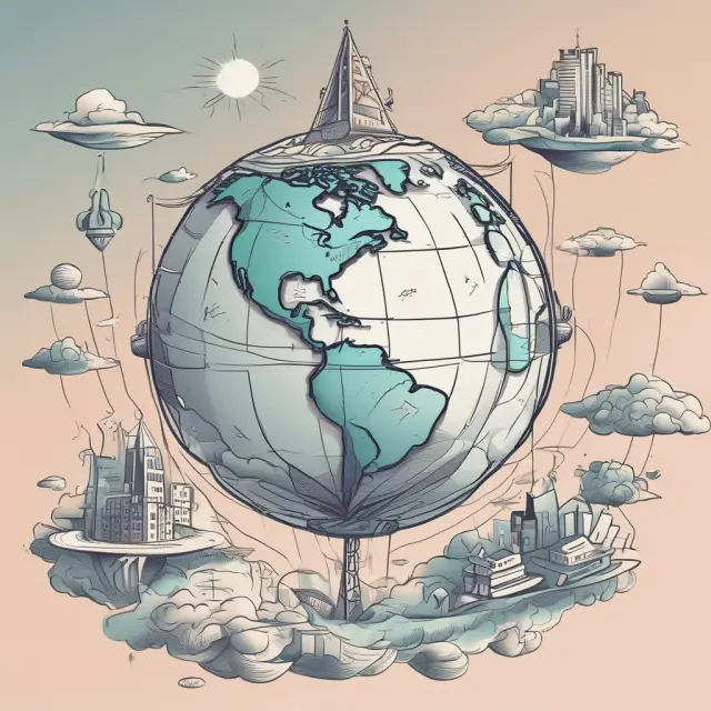 Three-tiered globe depicting Separate Segregated Funds (SSFs), nonconnected committees, and Super PACs with interconnected capital waves. Globe symbolizes political investment spheres.