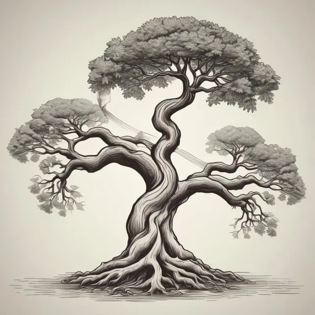 Tree symbolizing origins of political economy: Adam Smith and John Stuart Mill