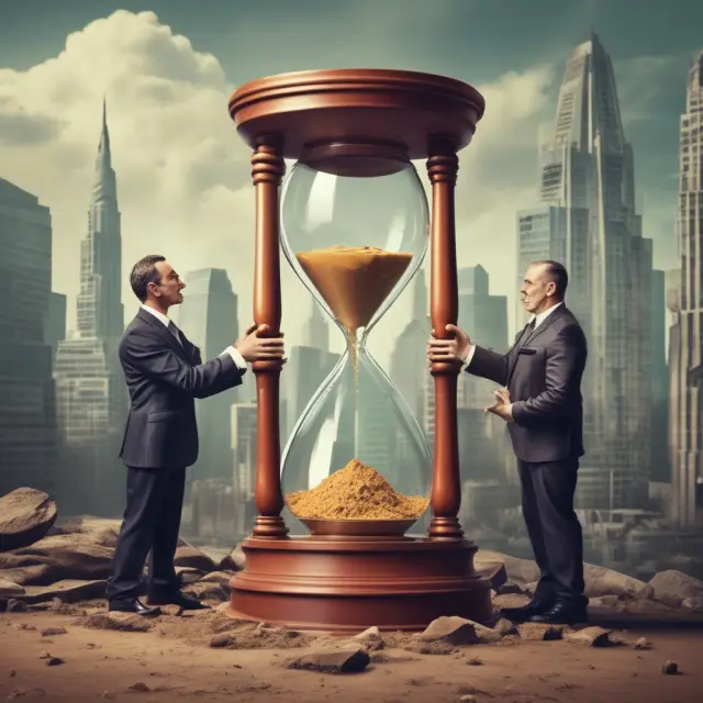 Two large competitors represented as giants, influencing industry profitability by pouring the 