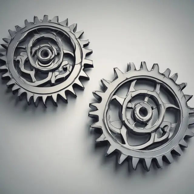 A dominant industry represented by a large gear meets an emerging substitute symbolized by a smaller gear, emphasizing the importance of adapting to market dynamics.