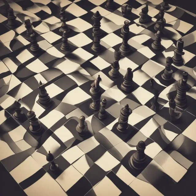 Two stylized figures – one representing active and the other passive portfolio management – face off in a metaphorical chess game.