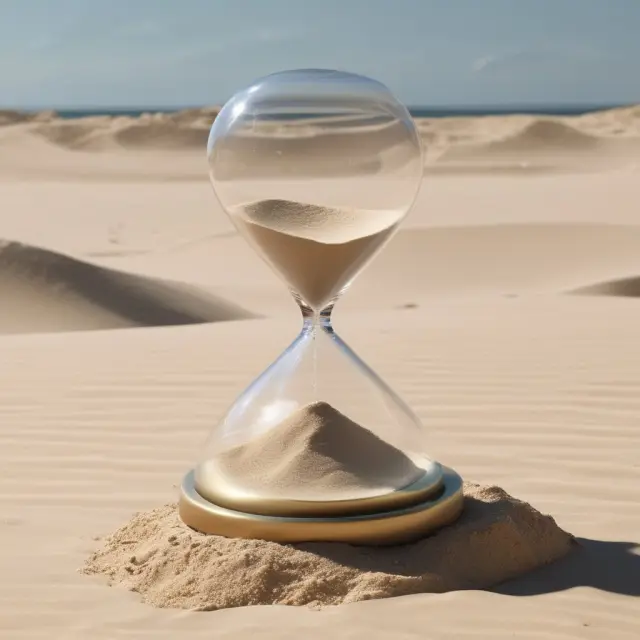 A clock made of bonds with a melting hourglass sand symbolizing the decrease in asset base as they mature and are not reinvested