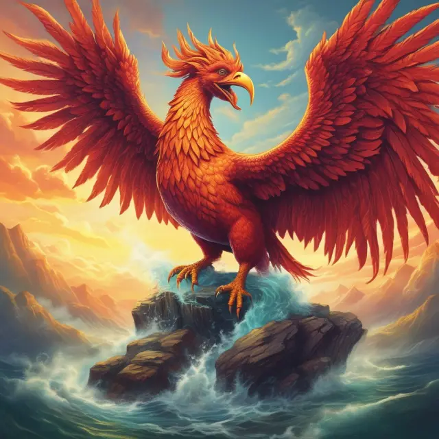 A phoenix rises from a pile of maturing securities, symbolizing the process of managing risks and preparing for portfolio runoff