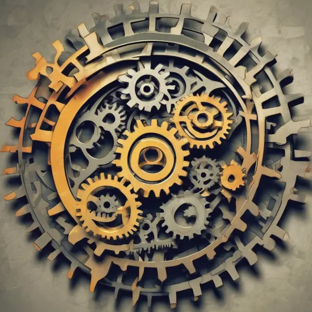 Fast-spinning gear cogs signifying a high portfolio turnover rate for an investment fund