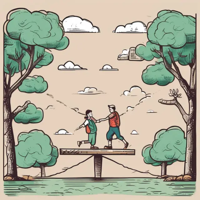 A see-saw illustrating managed and unmanaged funds, symbolizing the balance between higher transaction costs & tax implications vs. lower portfolio turnover & tax efficiency.