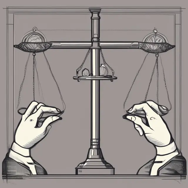 Two scales balanced between active and passive funds, one hand symbolizing higher turnover for active funds, the other lower for passive funds.