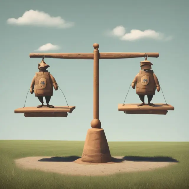 See-saw representing high vs. low turnover rates in active and passive investment funds